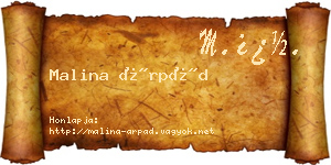 Malina Árpád névjegykártya